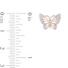 Thumbnail Image 2 of Enchanted Disney Mulan 1/10 CT. T.W. Diamond Butterfly Stud Earrings in Sterling Silver and 10K Rose Gold