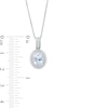Thumbnail Image 2 of Oval Aquamarine and Lab-Created White Sapphire Rope Double Frame Drop Pendant in Sterling Silver