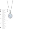 Thumbnail Image 3 of Oval Aquamarine and Lab-Created White Sapphire Rope Double Frame Drop Pendant in Sterling Silver