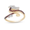 Thumbnail Image 1 of Enchanted Disney Mulan Garnet and 1/15 CT. T.W. Diamond Mushu Dragon Ring in 10K Gold - Size 7
