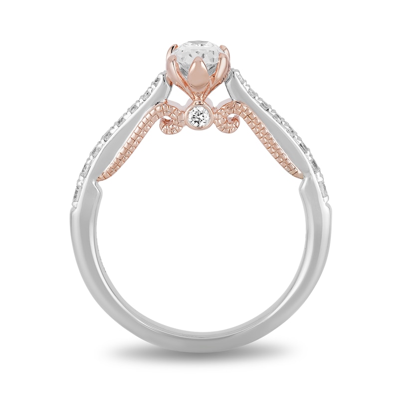 Main Image 4 of Enchanted Disney Anna 3/4 CT. T.W. Oval Diamond Vintage-Style Engagement Ring in 14K Two-Tone Gold