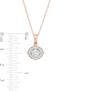 Thumbnail Image 1 of 1/4 CT. T.W. Composite Diamond Petal Frame Flower Pendant in 10K Rose Gold