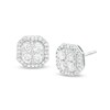 1/2 CT. T.W. Composite Diamond Octagonal Frame Stud Earrings in 10K White Gold