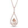 Thumbnail Image 1 of EFFY™ Collection Pear-Shaped Morganite and 1/5 CT. T.W. Diamond Open Frame Teardrop Pendant in 14K Rose Gold