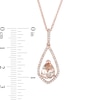 Thumbnail Image 2 of EFFY™ Collection Pear-Shaped Morganite and 1/5 CT. T.W. Diamond Open Frame Teardrop Pendant in 14K Rose Gold