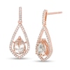 Thumbnail Image 0 of EFFY™ Collection Pear-Shaped Morganite and 1/3 CT. T.W. Diamond Open Frame Teardrop Earrings in 14K Rose Gold