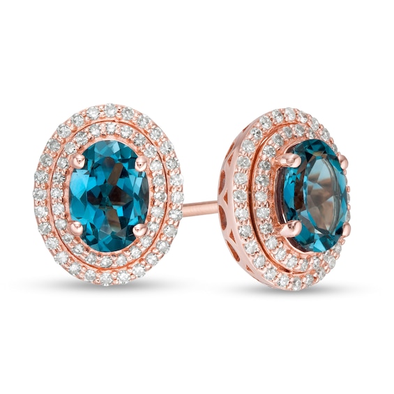 Details about   925 Sterling Silver Rose Cut Diamond Blue Topaz Gemstone Fine Stud Earring 348