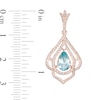 Thumbnail Image 1 of EFFY™ Collection Pear-Shaped Aquamarine and 1/2 CT. T.W. Diamond Drop Earrings in 14K Rose Gold