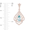 Thumbnail Image 2 of EFFY™ Collection Pear-Shaped Aquamarine and 1/2 CT. T.W. Diamond Drop Earrings in 14K Rose Gold