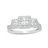 Thumbnail Image 1 of 1-1/2 CT. T.W. Princess-Cut Diamond Frame Past Present Future® Engagement Ring in 14K White Gold