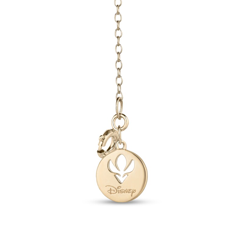 Main Image 2 of Enchanted Disney Anna Pear-Shaped Citrine and Diamond Accent Double Wheat Necklace in 10K Gold