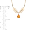 Thumbnail Image 2 of Enchanted Disney Anna Pear-Shaped Citrine and Diamond Accent Double Wheat Necklace in 10K Gold