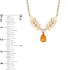 Thumbnail Image 2 of Enchanted Disney Anna Pear-Shaped Citrine and Diamond Accent Double Wheat Necklace in 10K Gold