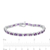 Thumbnail Image 2 of Oval Amethyst and Diamond Accent Tennis Bracelet in Sterling Silver - 7.5"
