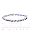 Thumbnail Image 3 of Oval Amethyst and Diamond Accent Tennis Bracelet in Sterling Silver - 7.5"