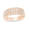 Thumbnail Image 1 of Marilyn Monroe™ Collection 1 CT. T.W. Baguette and Round Diamond Band in 14K Rose Gold