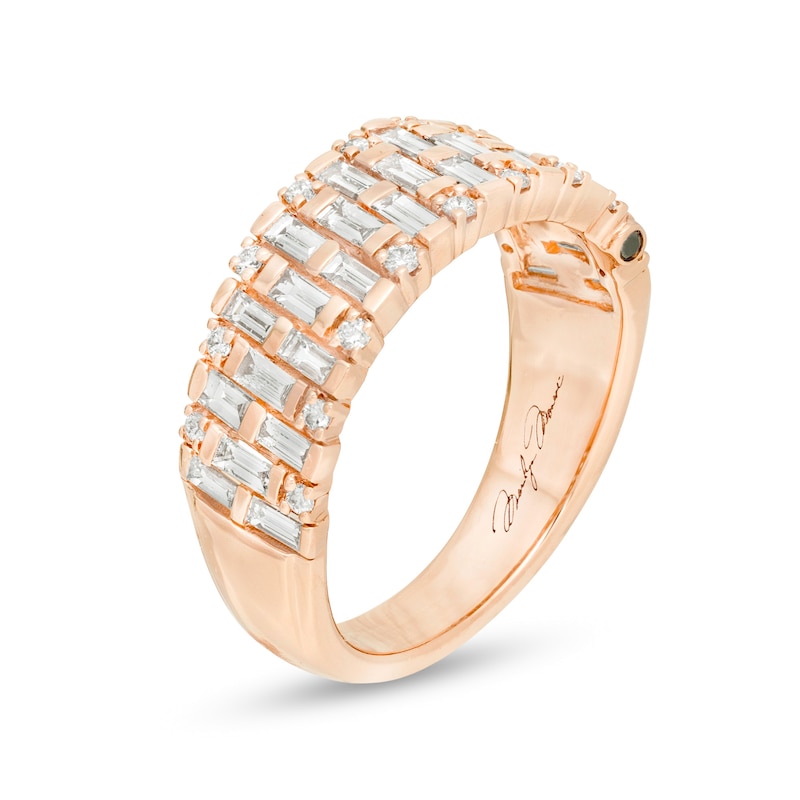 Marilyn Monroe™ Collection 1 CT. T.W. Baguette and Round Diamond Band in 14K Rose Gold