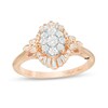 Thumbnail Image 1 of Marilyn Monroe™ Collection 1/2 CT. T.W. Diamond Frame Tri-Sides Engagement Ring in 14K Rose Gold
