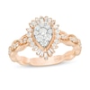 Thumbnail Image 0 of Marilyn Monroe™ Collection 5/8 CT. T.W. Composite Pear-Shaped Diamond Scallop Shank in 14K Rose Gold