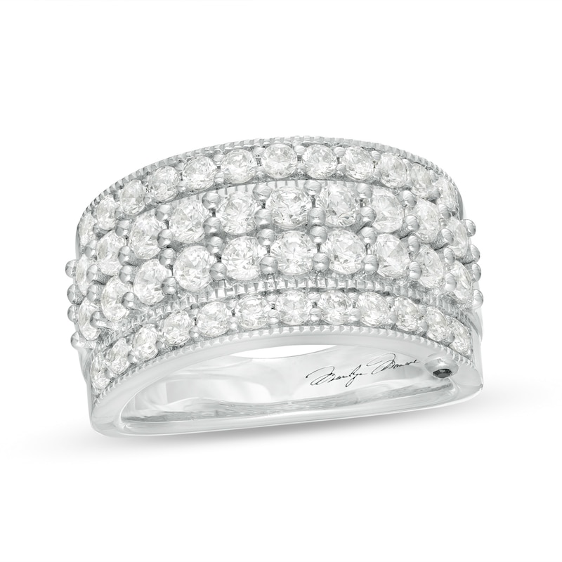 Marilyn Monroe™ Collection 2 CT. T.W. Diamond Multi-Row Vintage-Style Anniversary Band in 14K White Gold