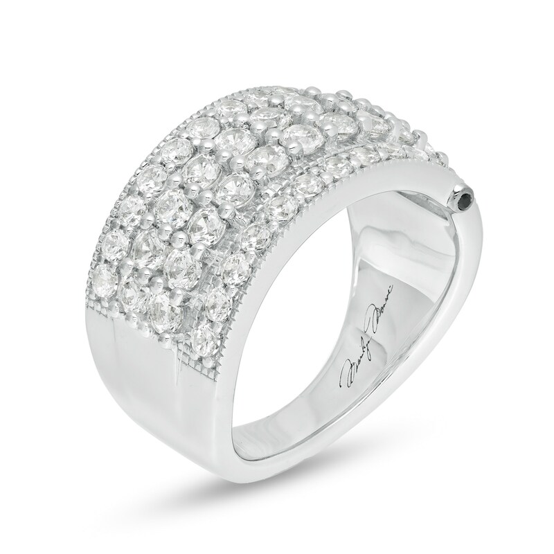 Main Image 2 of Marilyn Monroe™ Collection 2 CT. T.W. Diamond Multi-Row Vintage-Style Anniversary Band in 14K White Gold