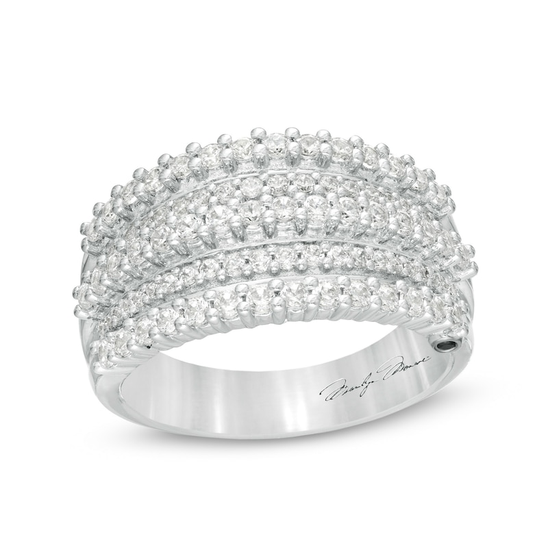 Main Image 1 of Marilyn Monroe™ Collection 1 CT. T.W. Diamond Multi-Row Anniversary Ring in 14K White Gold