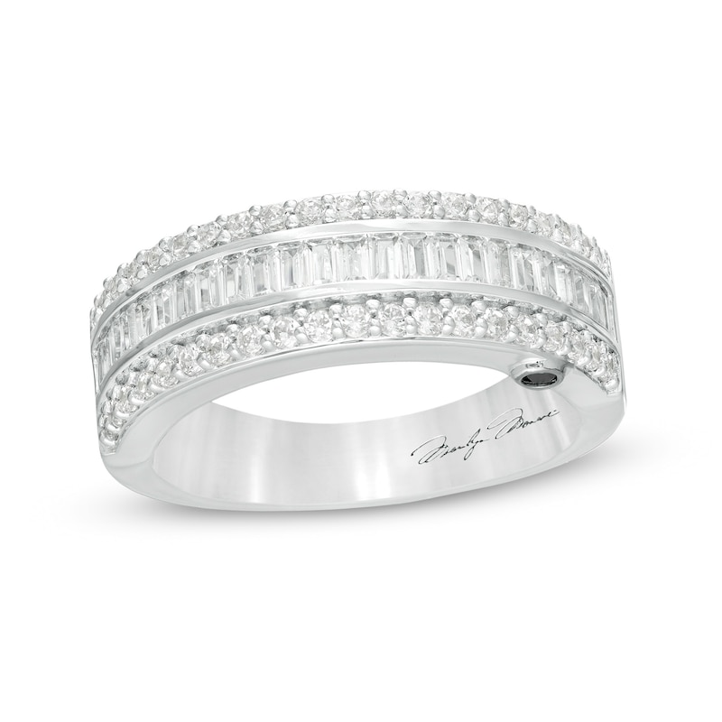 Marilyn Monroe™ Collection 3/4 CT. T.W. Diamond Multi-Row Anniversary Band in 14K White Gold