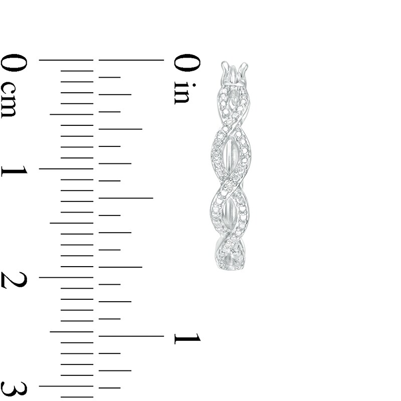 Main Image 2 of Diamond Accent Loose Braid Hoop Earrings in Sterling Silver