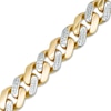 Thumbnail Image 0 of 11.3mm Diamond-Cut Alternating Curb Chain Bracelet in 14K Two-Tone Gold - 8.5"
