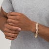 Thumbnail Image 1 of 11.3mm Diamond-Cut Alternating Curb Chain Bracelet in 14K Two-Tone Gold - 8.5"