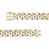 Thumbnail Image 2 of 11.3mm Diamond-Cut Alternating Curb Chain Bracelet in 14K Two-Tone Gold - 8.5"