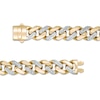 Thumbnail Image 3 of 11.3mm Diamond-Cut Alternating Curb Chain Bracelet in 14K Two-Tone Gold - 8.5"