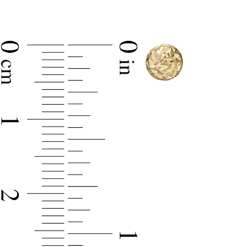 Main Image 3 of 5.0mm Diamond-Cut Ball Stud Earrings in 14K Gold
