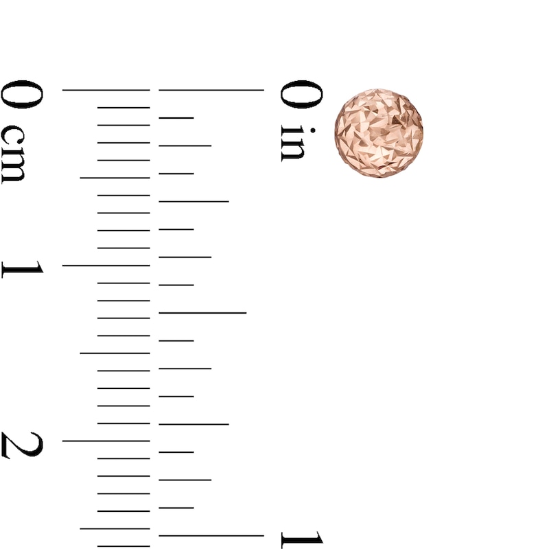 Main Image 3 of 5.0mm Diamond-Cut Ball Stud Earrings in 14K Rose Gold
