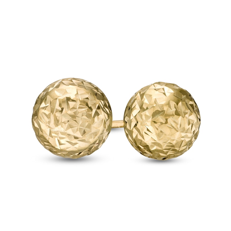 7.0mm Diamond-Cut Ball Stud Earrings in 14K Gold