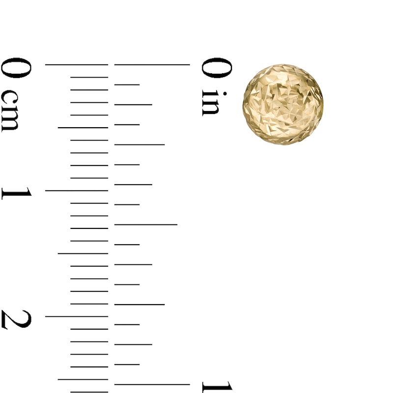 Main Image 3 of 7.0mm Diamond-Cut Ball Stud Earrings in 14K Gold
