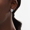 Thumbnail Image 2 of Oval Aquamarine and White Lab-Created Sapphire Rope Double Frame Stud Earrings in Sterling Silver