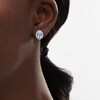 Thumbnail Image 1 of Oval Aquamarine and White Lab-Created Sapphire Rope Double Frame Stud Earrings in Sterling Silver