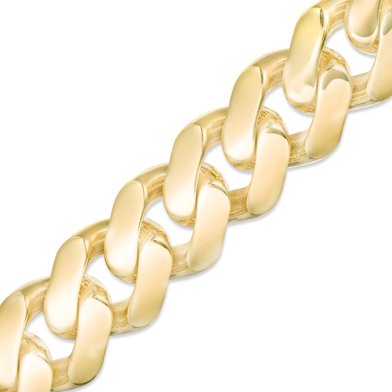 Men's 13.5mm Cuban Curb Chain Bracelet in Hollow 14K Gold - 8.5"