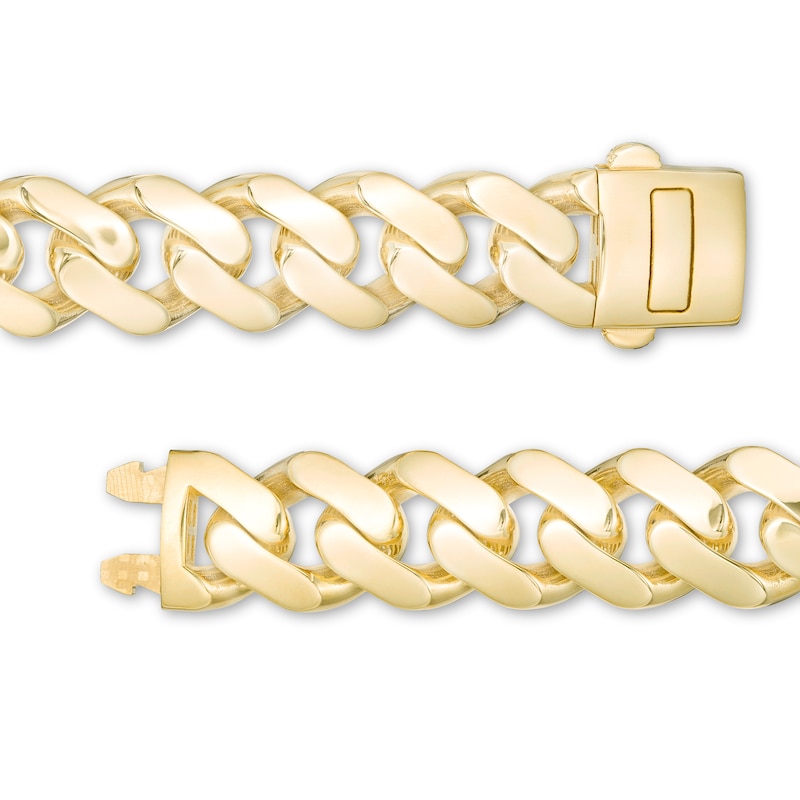 Men's 13.5mm Cuban Curb Chain Bracelet in Hollow 14K Gold - 8.5"