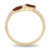 Thumbnail Image 4 of Enchanted Disney Anna Marquise Rhodolite Garnet and 1/10 CT. T.W. Diamond Wheat Wrap Ring in 10K Gold