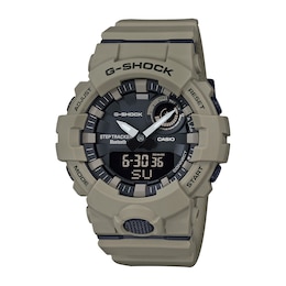 Men's Casio G-Shock Power Trainer Khaki Strap Watch with Black Dial (Model: GBA800UC-5A)