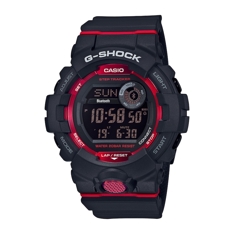 Men's Casio G-Shock Power Trainer Strap Watch with Black and Red Dial (Model: GBD800-1)