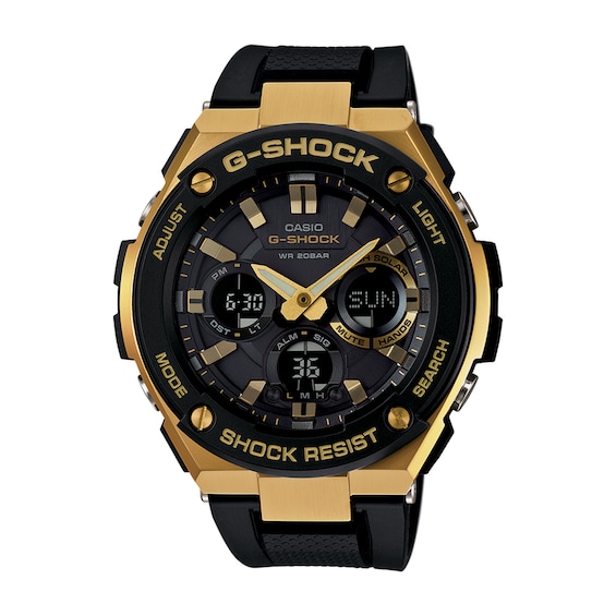 Men's Casio G Shock G Steel Gold Tone Strap Watch With Black Dial (model: Gsts100g 1a)