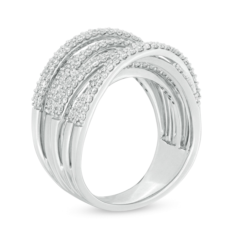 Main Image 2 of 1-1/2 CT. T.W. Diamond Multi-Row Orbit Ring in 10K White Gold