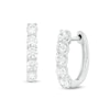 Thumbnail Image 0 of 1 CT. T.W. Diamond Five Stone Hoop Earrings in 10K White Gold