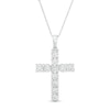Thumbnail Image 1 of 1/2 CT. T.W. Composite Diamond Cross Pendant in 10K White Gold