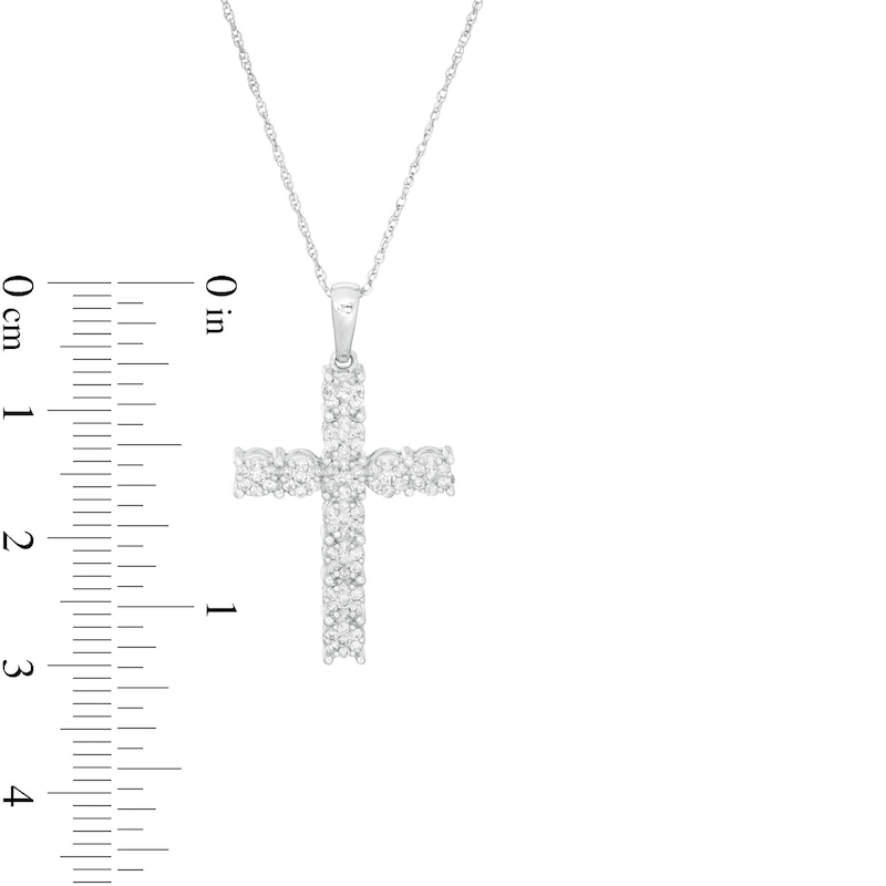 1/2 CT. T.W. Composite Diamond Cross Pendant in 10K White Gold