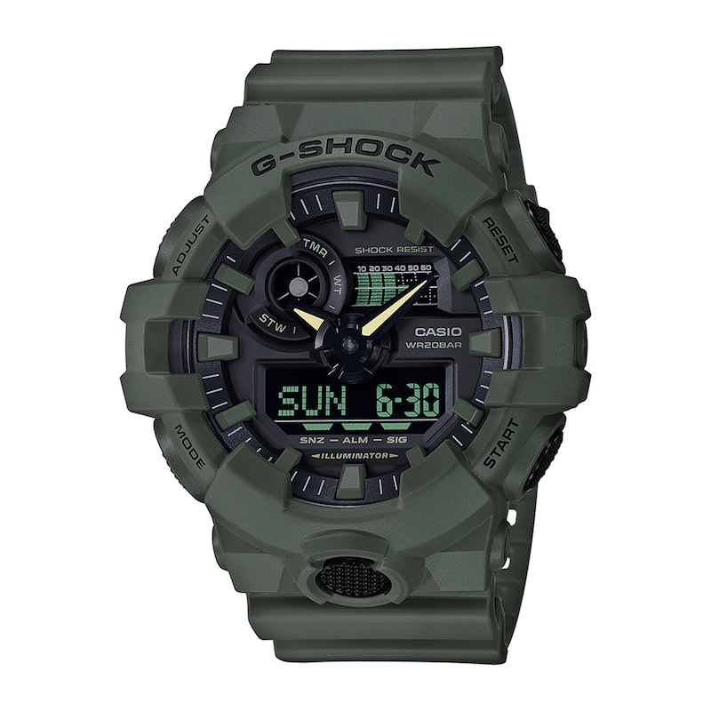 Main Image 1 of Men's Casio G-Shock Classic Green Strap Watch with Black Dial (Model: GA700UC-3A)