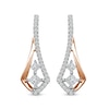 Thumbnail Image 1 of 1/2 CT. T.W. Princess-Cut and Round Diamond Elongated Pointed Drop Earrings in 10K Two-Tone Gold
